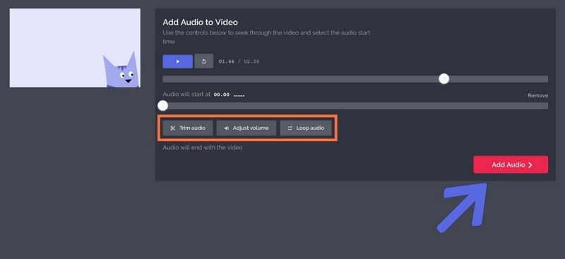 kapwing video editor audio