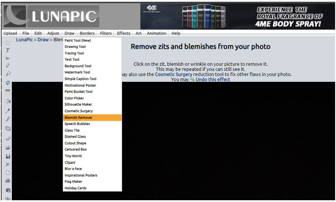 lunapic blemish remover