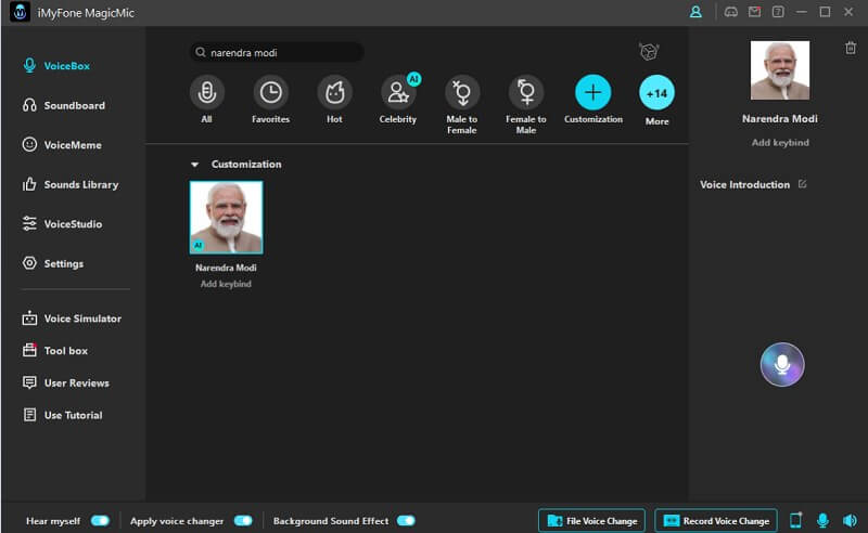 change into modi ai voice changer magicmic