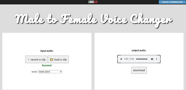 from male to female with Lingojam