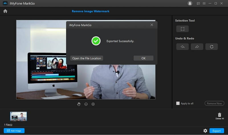 markgo remove watermark successfully