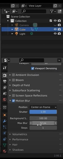 How to Add Motion Effect in Blender?