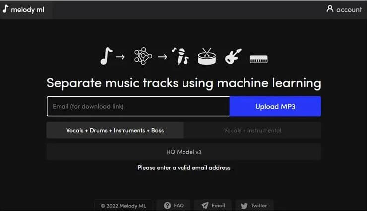 melody.ml acapella extractor