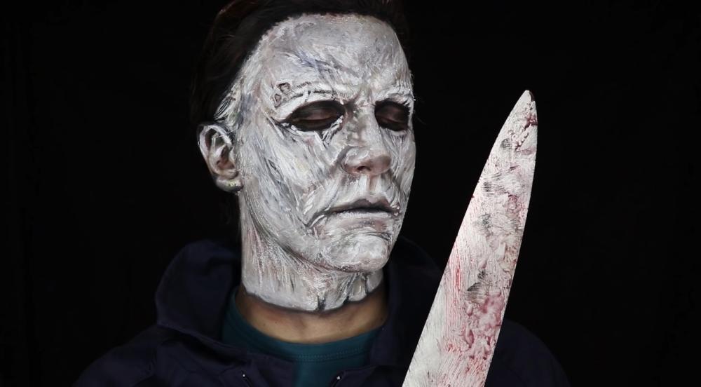 micheal myers halloween skeleton makeup idea