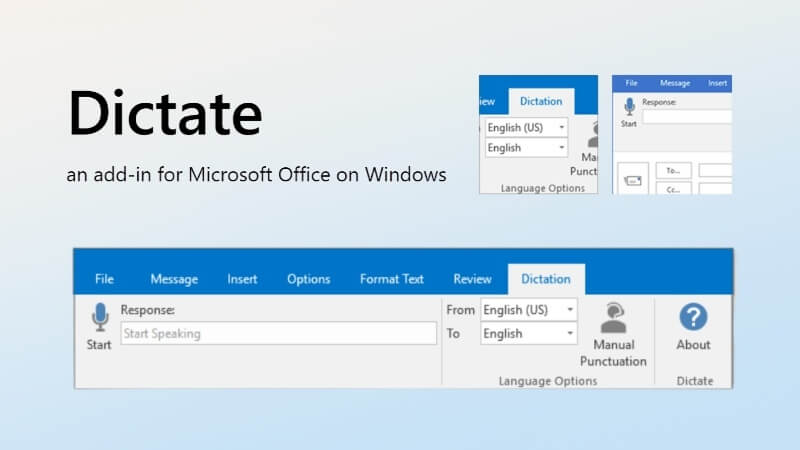 microsoft dictate speech to text