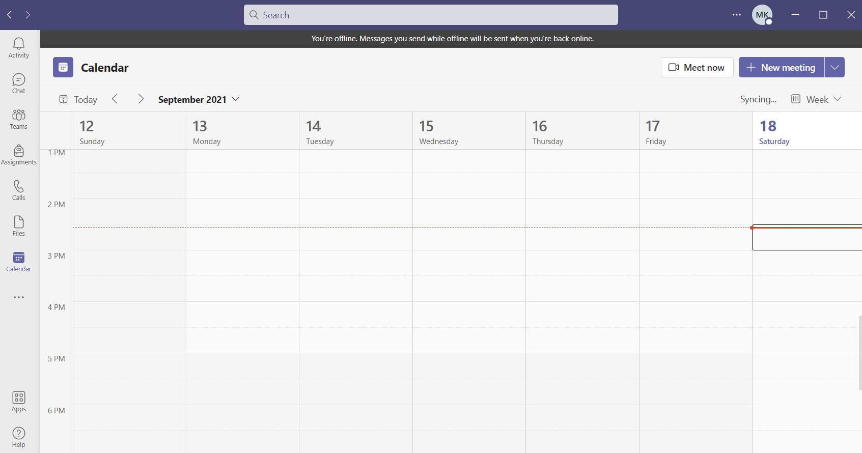 microsoft teams calendar