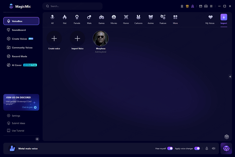magicmic morpheus ai voice changer