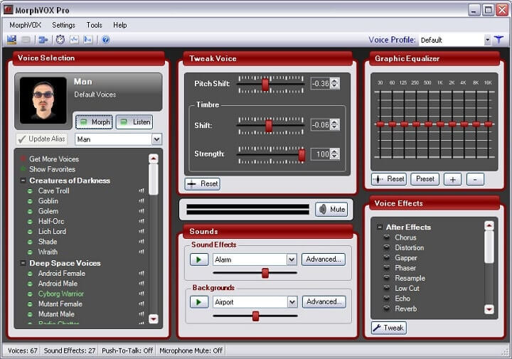 morphvox pro voice changer interface