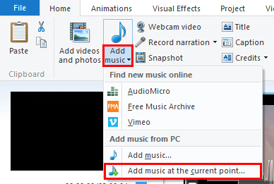 add music on movie maker