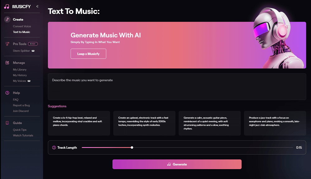 musicfy text to music