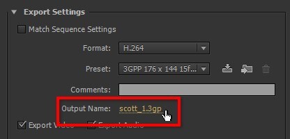 name your file premiere pro