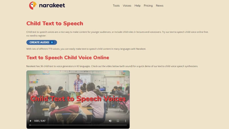 narakeet baby voice text to speech