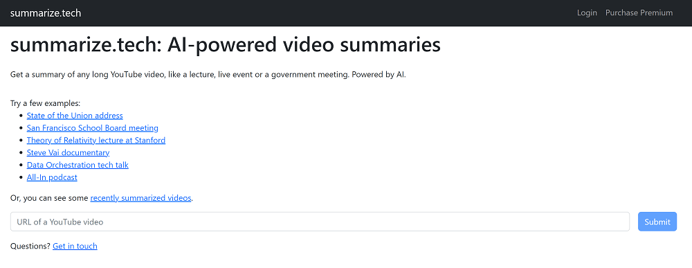 online sumarize video to text with summarize tech