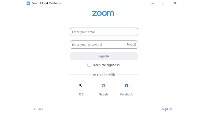 open and log in zoom meeting