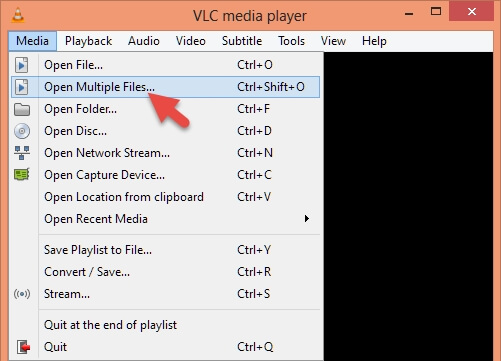 open multible files in vlc