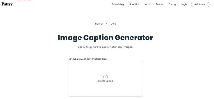 pallyy ai image caption generator