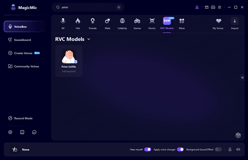 peter griffin rvc voice ai models