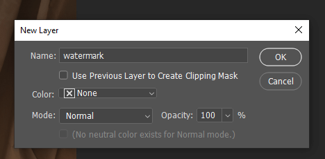 photoshop watermark layer