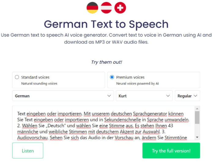 play.ht german text to speech