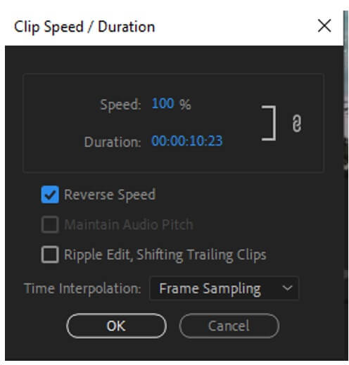 premiere pro clip speed duration