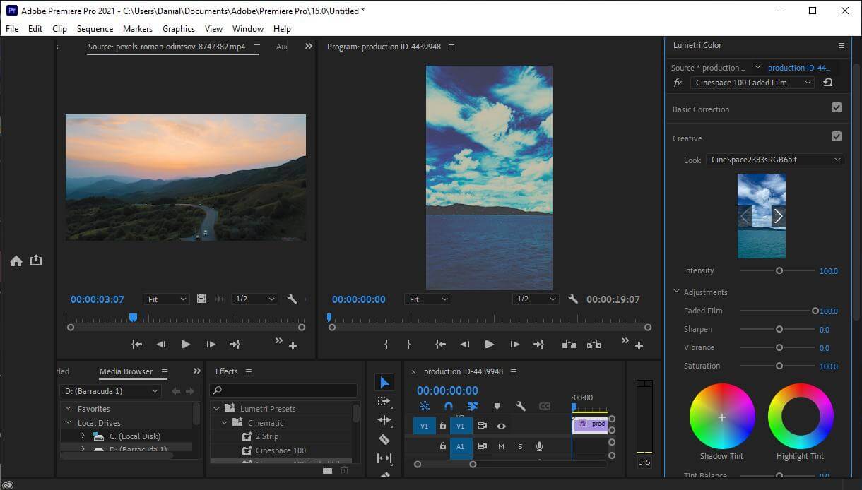 premiere pro color correction