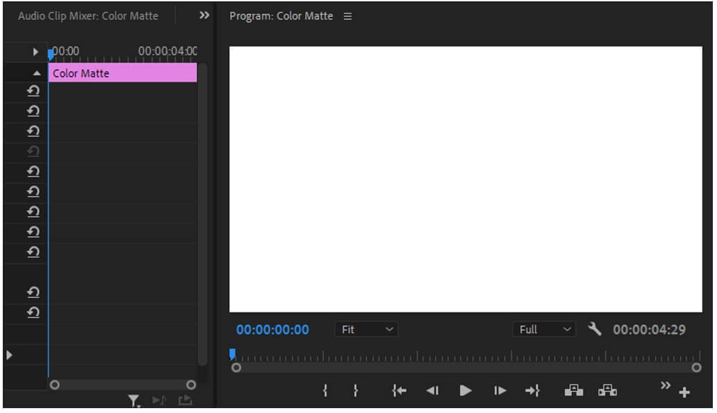 premiere pro color matte timeline