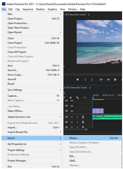 premiere pro export