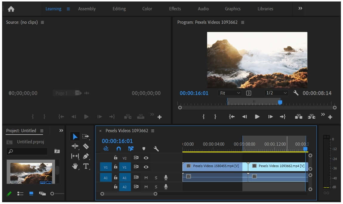 premiere pro select video