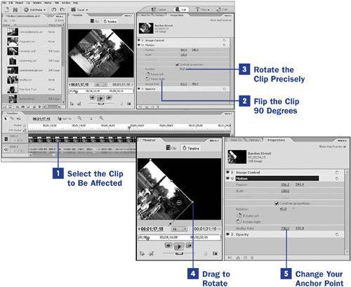 press the rotate right in adobe premiere elements