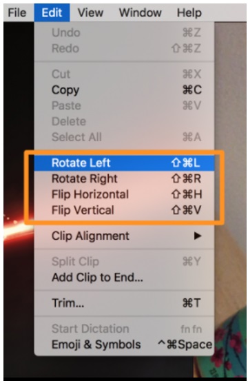 quicktime player rotate video