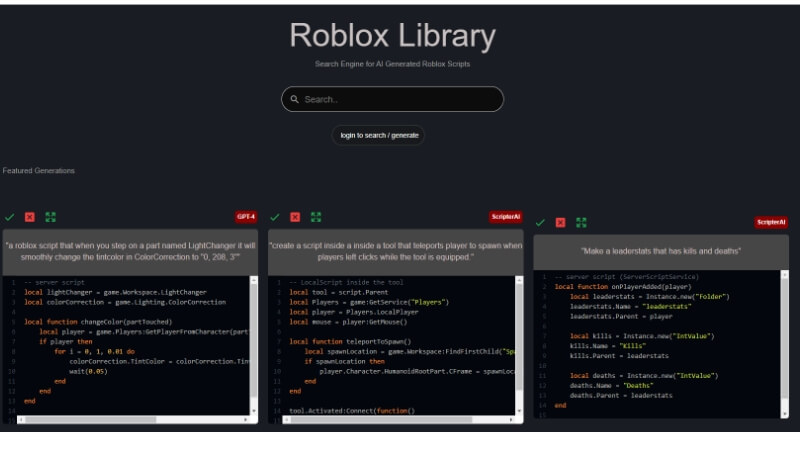 roblox game script generator
