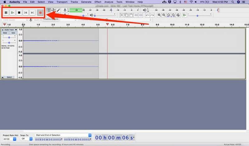 record voice over audacity start recording