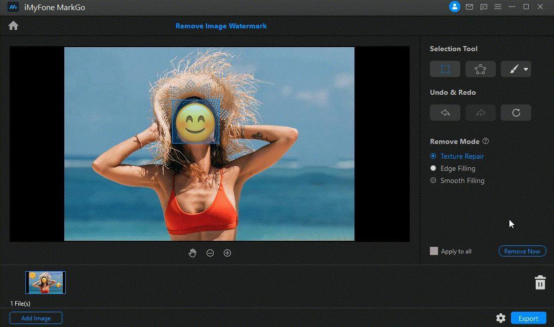 Smile-Emoji mit Markgo aus Foto entfernen
