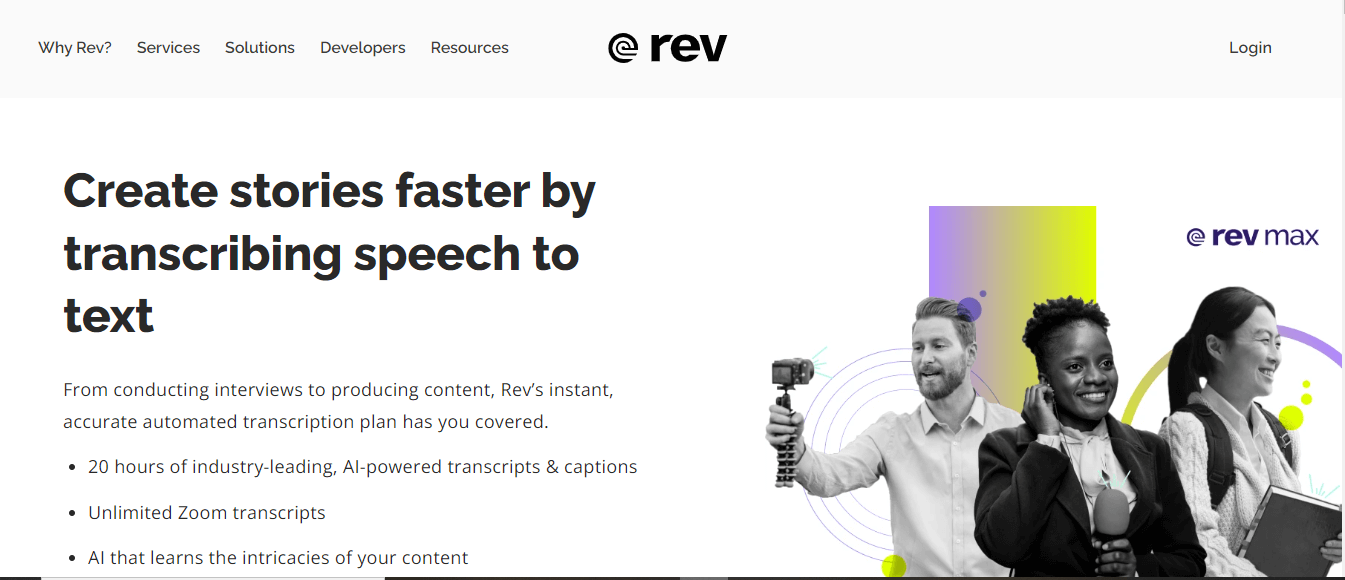 rev speech to text website