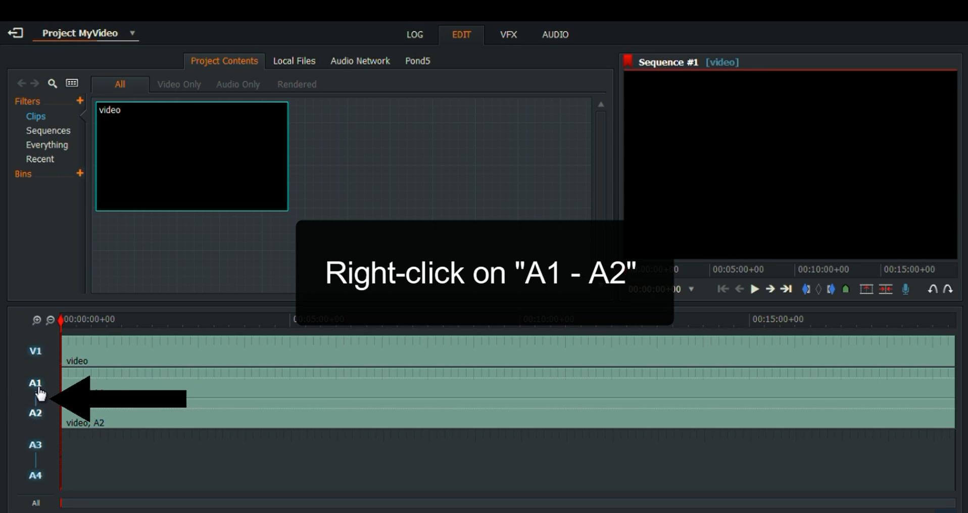 how to extract audio from video lightworks