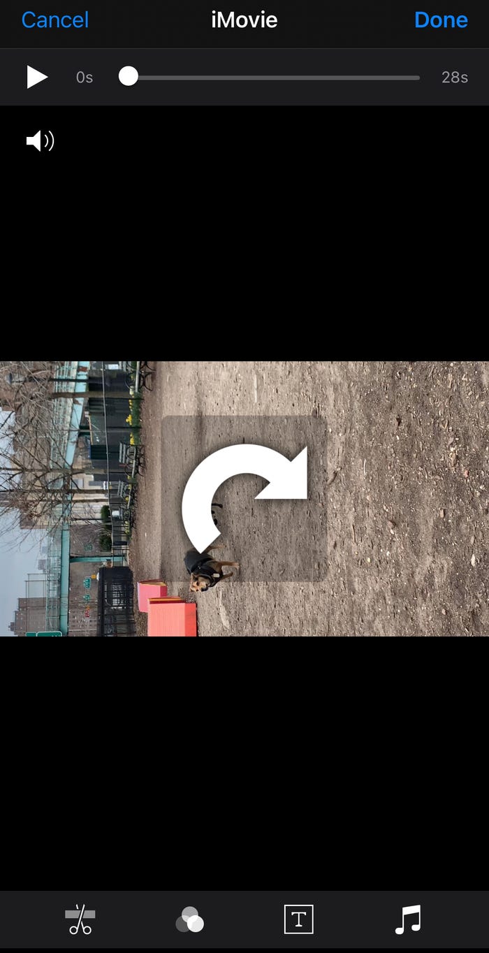 rotate your video in ios imovie