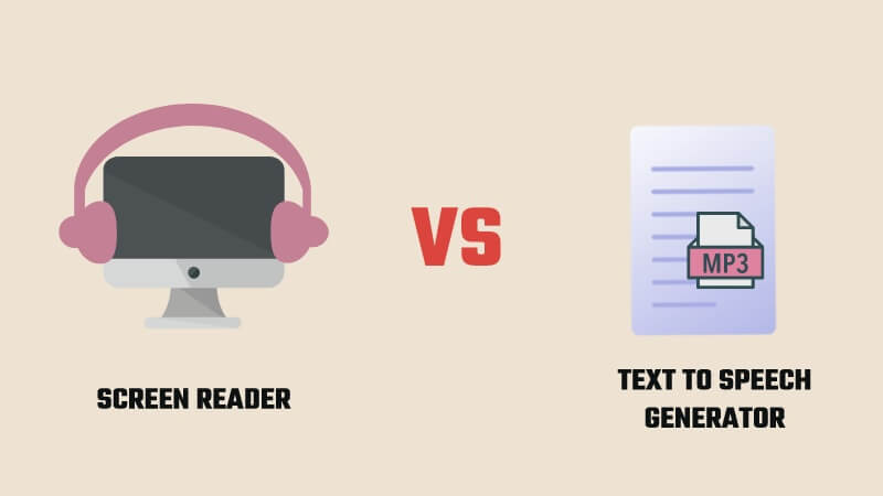 screen reader vs text to speech generator