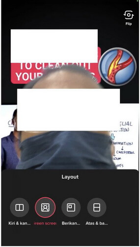 select tiktok split screen layout