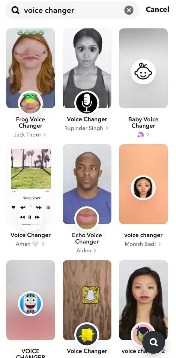 select voice changer filter on snapchat