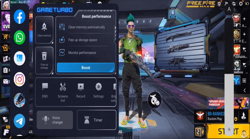 set up free fire voice changer