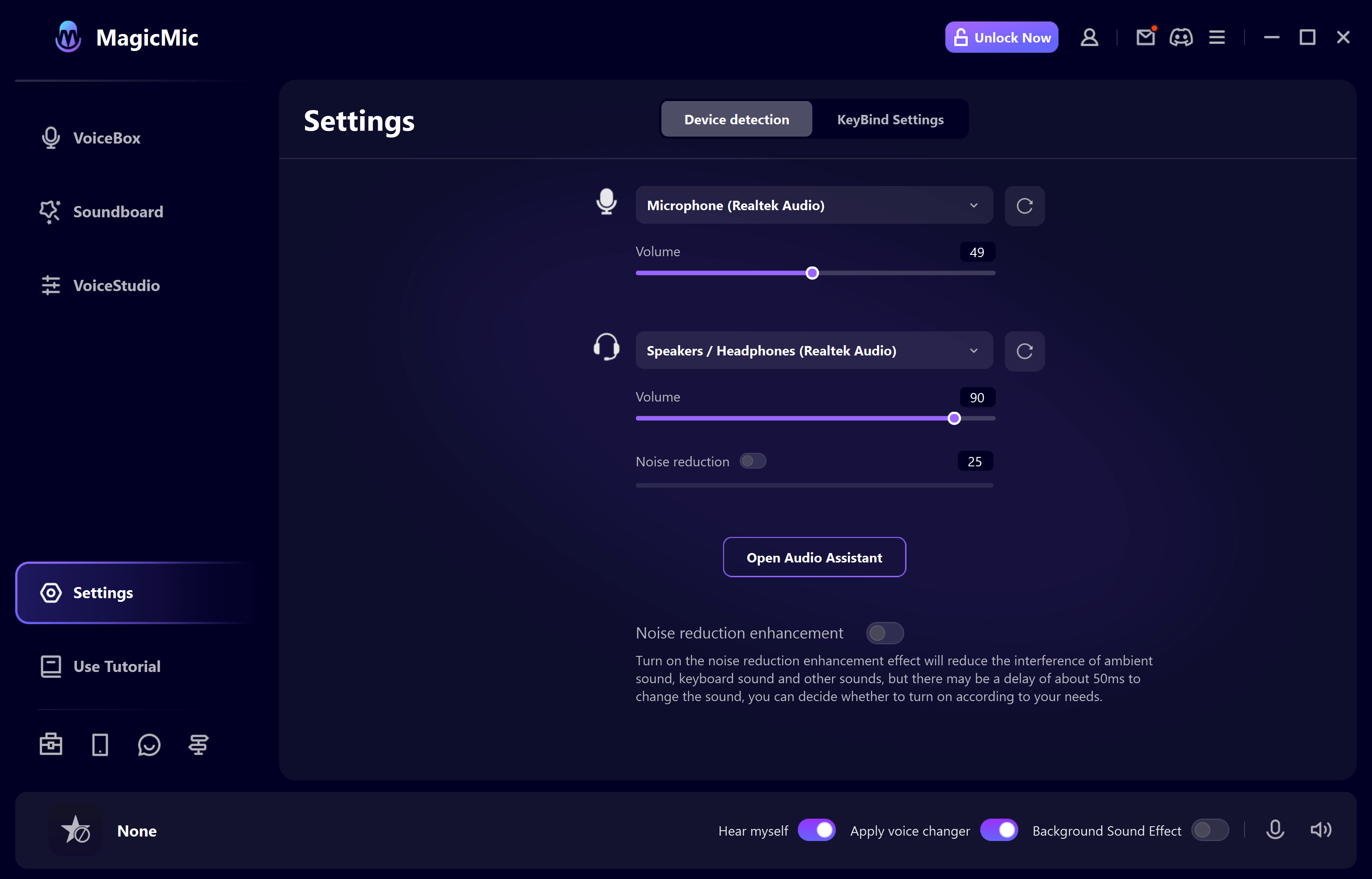 settings in magicmic