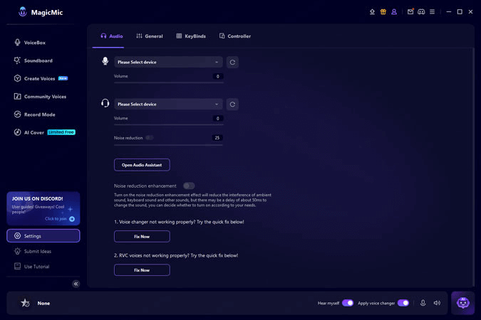 settings magicmic 