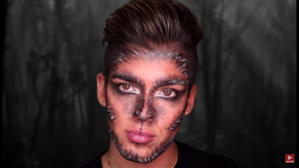 silver fox halloween skeleton makeup idea