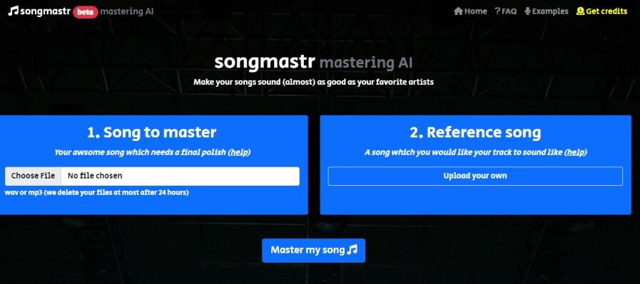 songmastr ai mixing and mastering