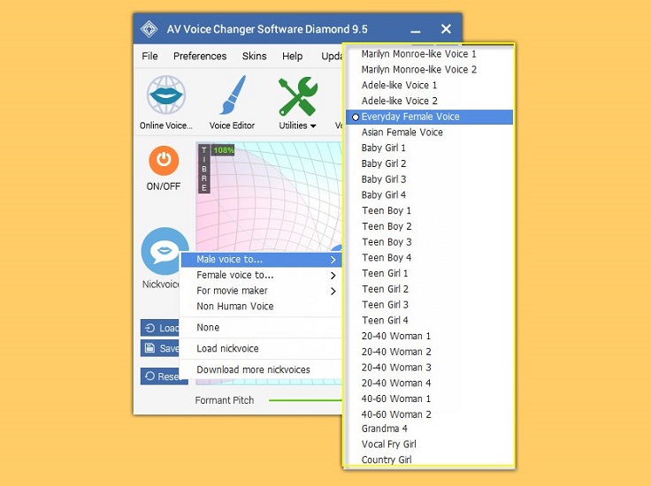 voice changer software diamond interface