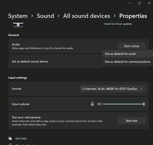 sound select device