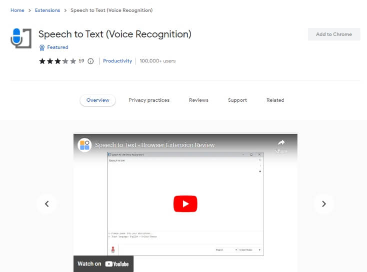 speech to text chrome extension