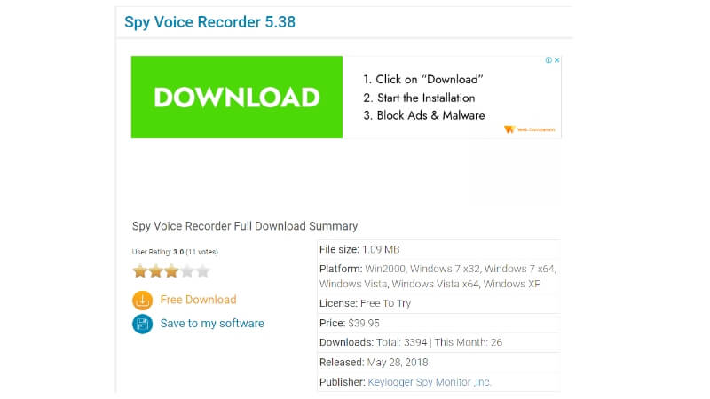spy voice recorder 5.38