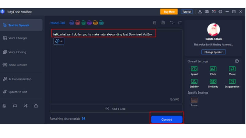 step3 to use santa voice generator