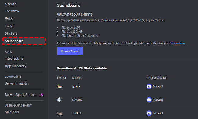 use discord soundboard